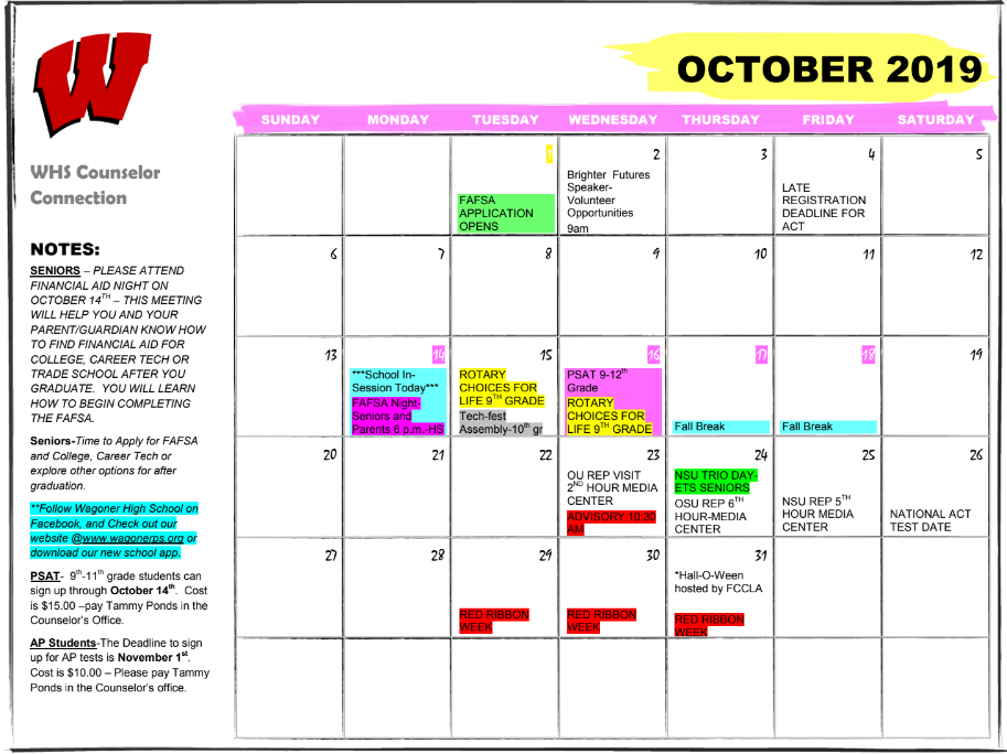 HS Counseling Calendar