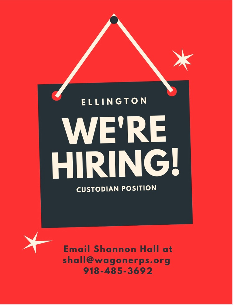 we’re hiring a custodian at Ellington 