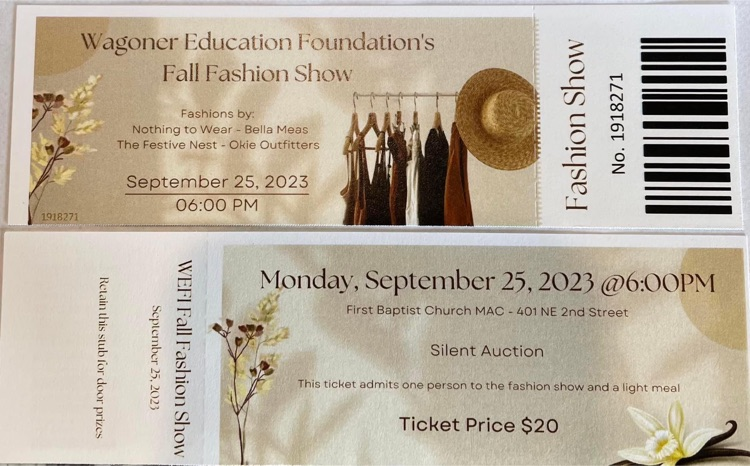tickets to education fashion show